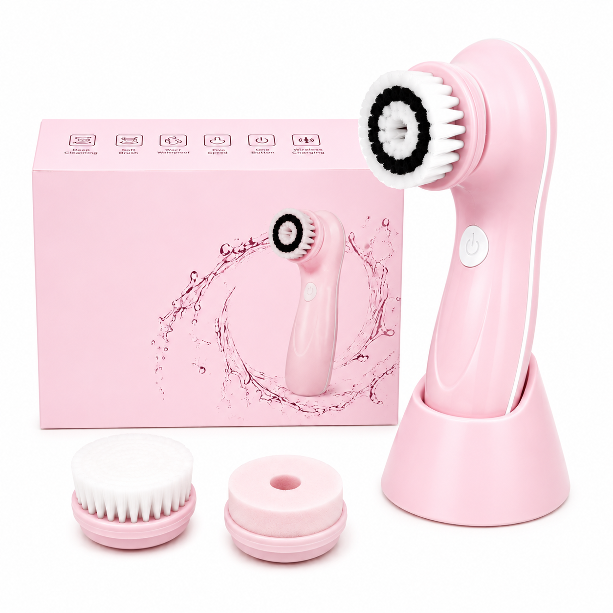 ✨ Waterproof Facial Cleansing Brush – Deep Clean Skincare Tool