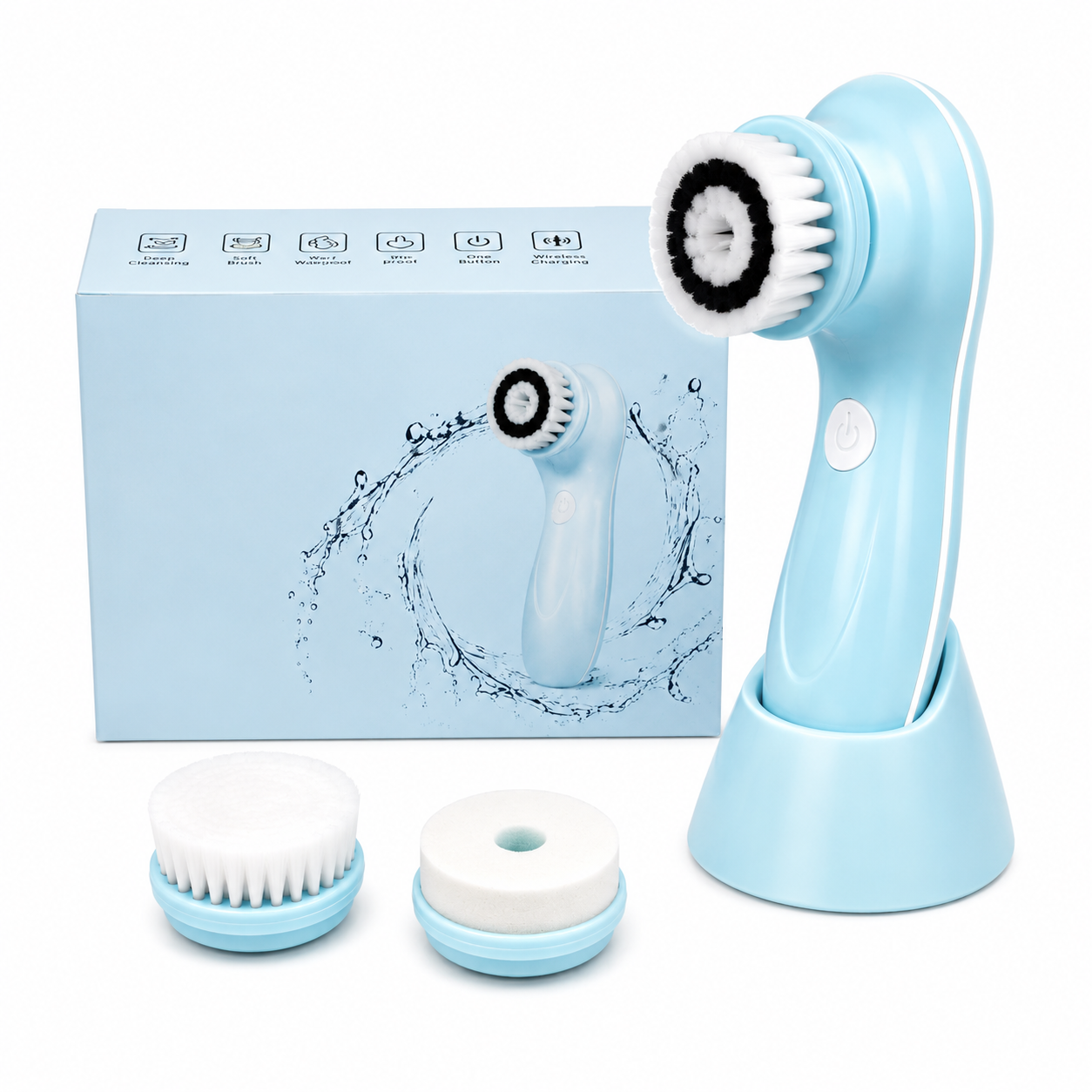 ✨ Waterproof Facial Cleansing Brush – Deep Clean Skincare Tool