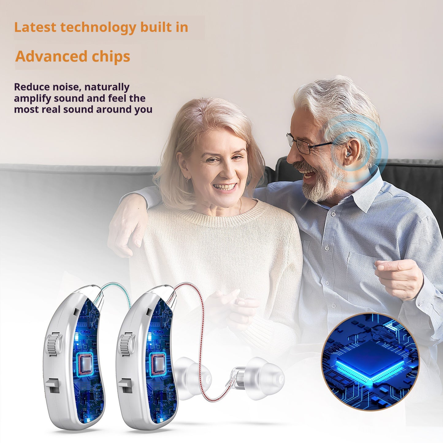 🔊 Rechargeable Hearing Aid – Clear Sound Support