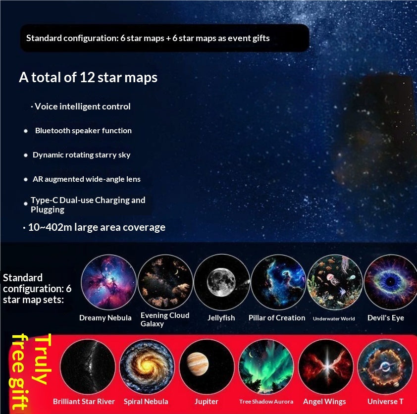 🌌 Projection Night Light – Starry Sky Ambient Lamp