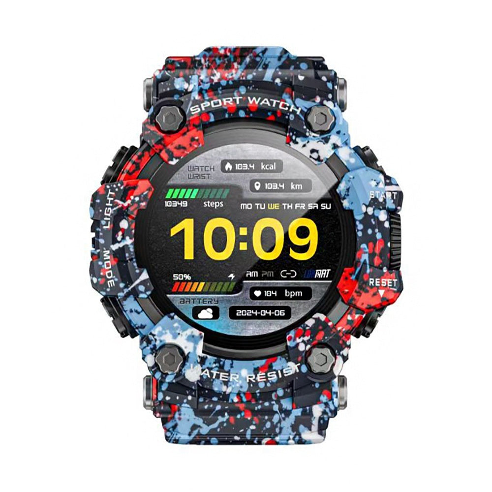 Outdoor Smartwatch With Bluetooth Calling, Compass & Flashlight