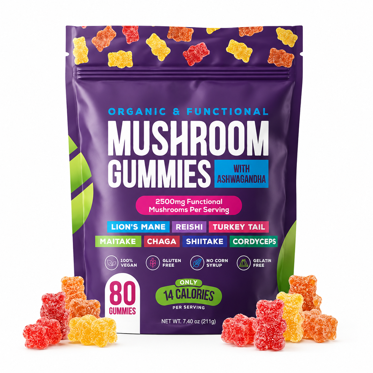 🍄 Mushroom Complex Gummies – 80 Gummies