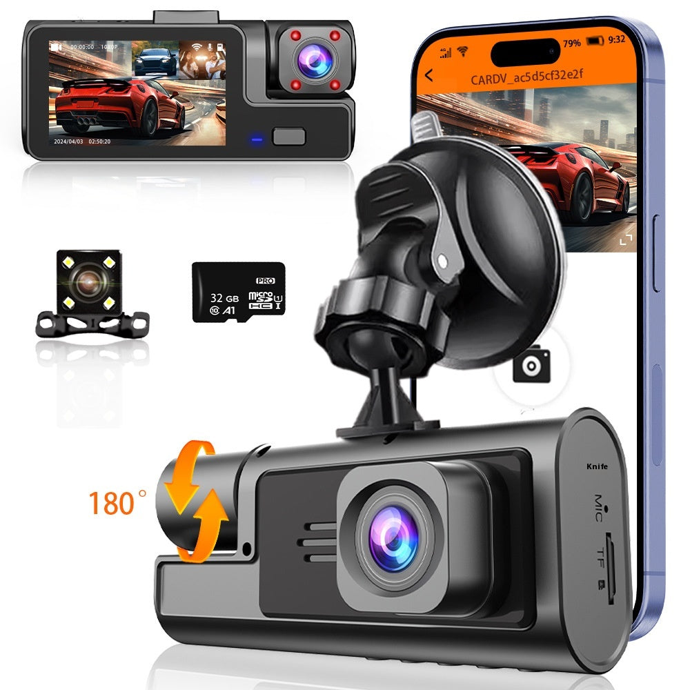 🚗 WiFi Dual Dash Cam with Night Vision
